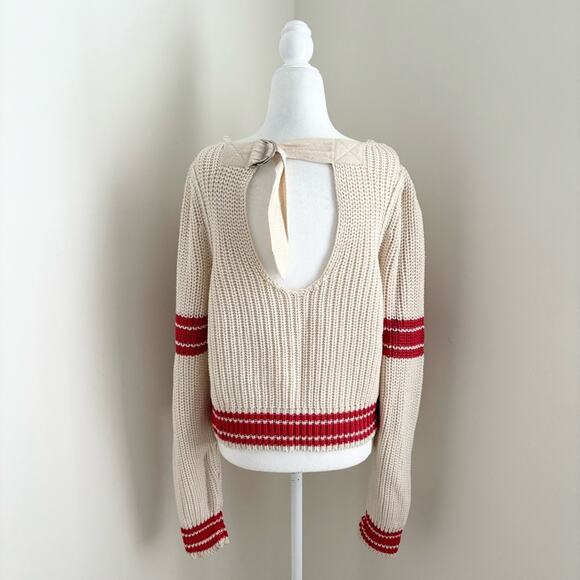 Free People Cream/Red Sweater w Heart - Picture 6 of 9